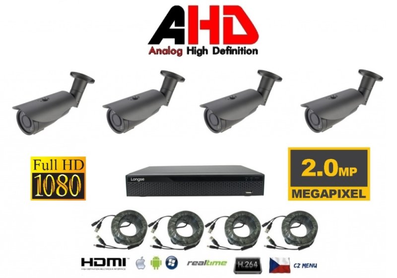 4 kanal Kamera Set 2Mpx 4AHD-7