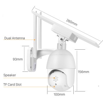 Solar PTZ drehbare 4G IP-Überwachungskamera Innotronik IUB-BC20-4G (4MP)