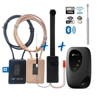 Profi-GSM-Set 2025 mit verbesserter 20-W-Schleife, magnetischem Mikro-Hörer, Wi-Fi Kameramodul und Router