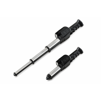 Teleskopischer Elektroschocker mit Sirene und LED-Taschenlampe